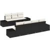 8-dels trädgårdsoffset med kuddar Svart Poly Rattan vidaXL 55 x 55 x 37 cm – miniatyr 2