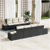 8-dels trädgårdsoffset med kuddar Svart Poly Rattan vidaXL 55 x 55 x 37 cm – miniatyr 1