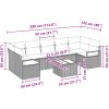 8-dels trädgårdsssofa set med kuddar svart polyrotting vidaXL Medium – miniatyr 9