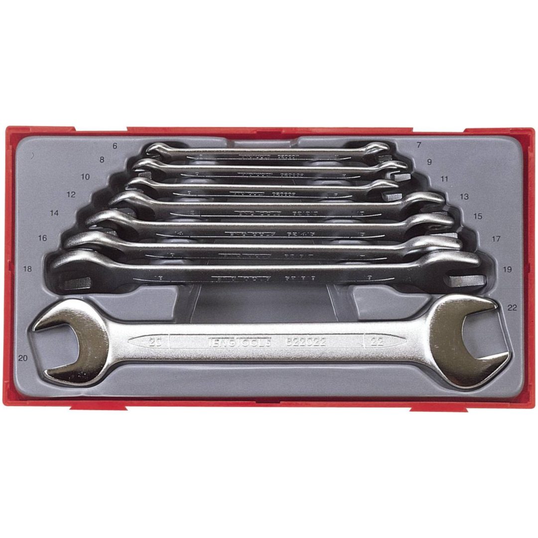 8 st Fasta nycklar i sats TT6208 Teng Tools SKRUVNYCKELSATS MM 8 DELAR