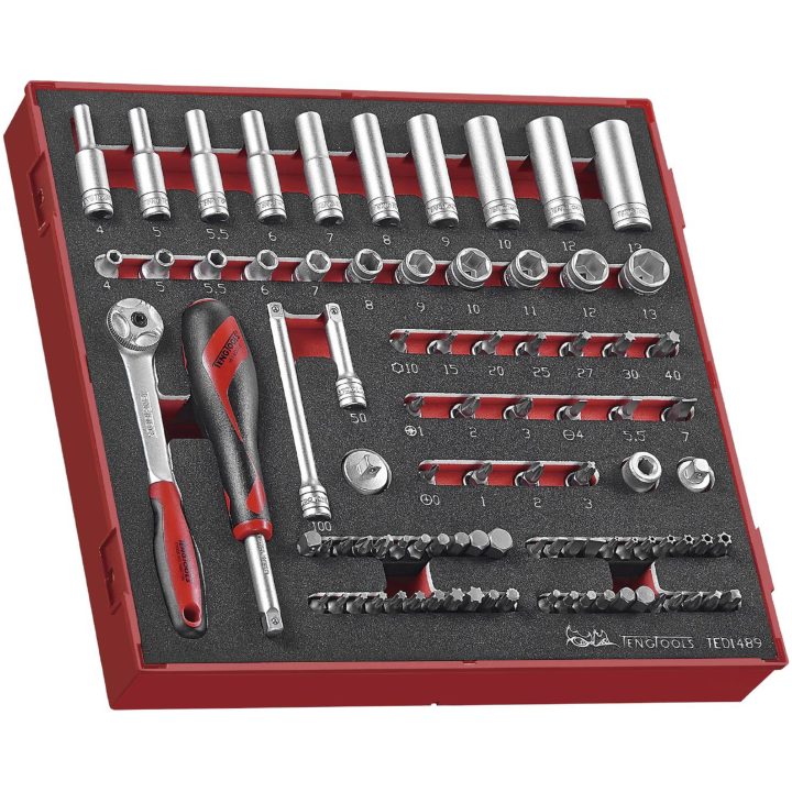 89 delars Hylsnyckelsats med 1/4tum fyrkantsfäste TED1489 Teng Tools HYLSNYCKELSATS 1/4 EVA TED1489 – bild 2
