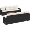 9 Bitars Trädgårdsofa Set med Kuddar Svart Poly Rattan Akacia vidaXL Stor – miniatyr 2