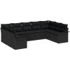 9 Bitars Trädgårdssoffa Med Kuddar Svart Poly Rattan vidaXL 289 x 187,5 x 85 cm – miniatyr 2