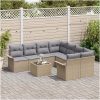9-delad gårdsoffa med dynor Beige Poly Rattan vidaXL 55 x 55 x 37 cm – miniatyr 3