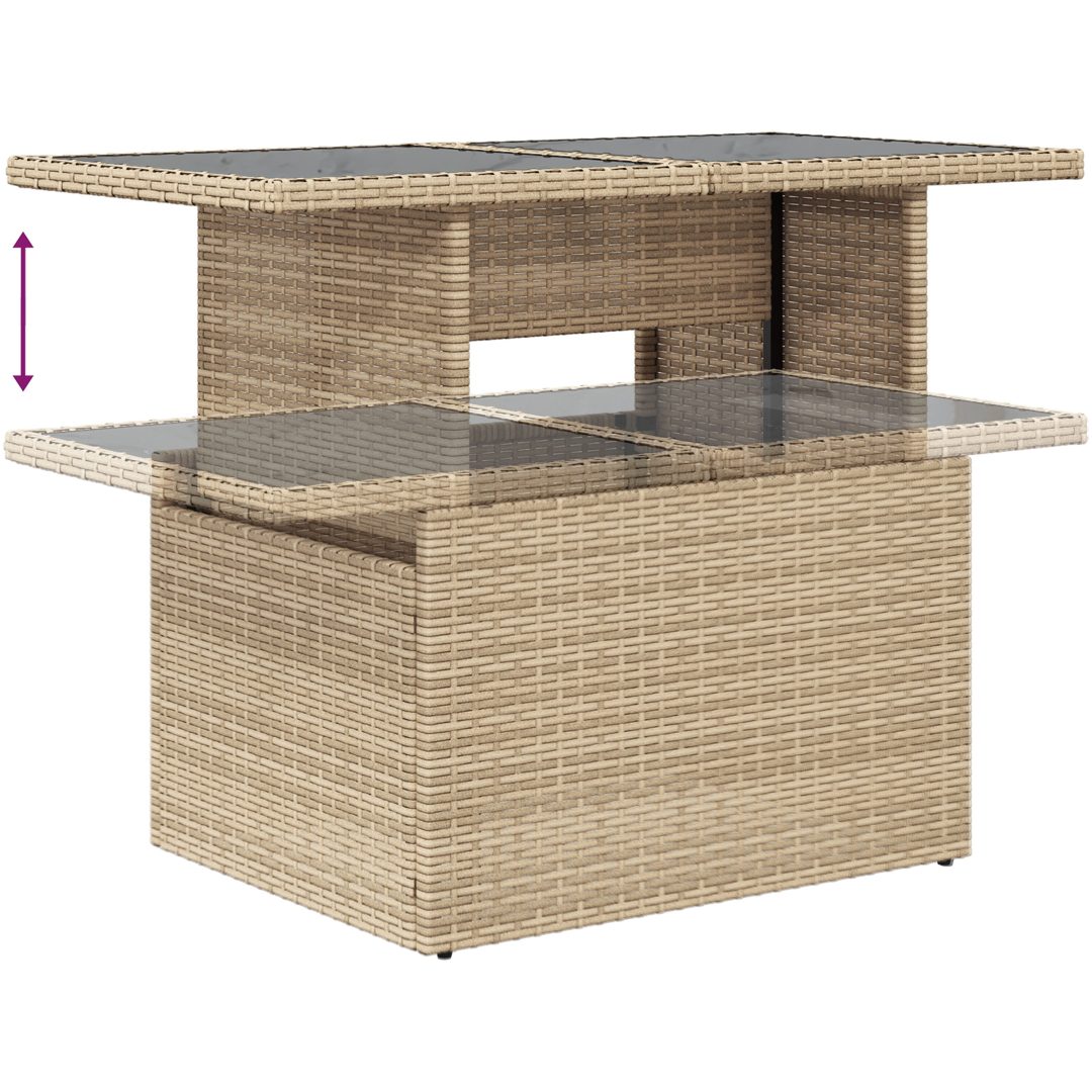 9-delad sofacenhet med kuddar i beige polyrotting vidaXL 100 x 55 x 73 cm – bild 10