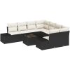 9-delad soffgrupp med kuddar i svart polyrotting vidaXL 55 x 55 x 37 cm – miniatyr 2
