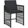 9-delad trädgårdsdining-set med kuddar i svart poly rattan vidaXL 200 x 80 x 73 cm – miniatyr 5