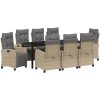 9-delad trädgårdsgrupp Beige Poly Rattan vidaXL 8 - Sits – miniatyr 2