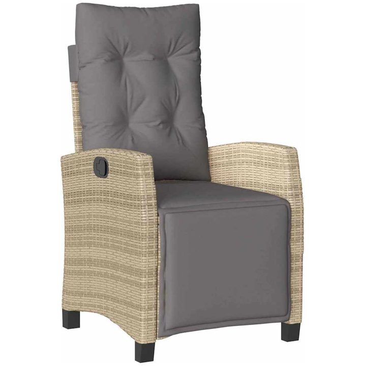 9-delad trädgårdsgrupp Beige Poly Rattan vidaXL 8 - Sits – bild 5