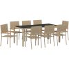 9-delad trädgårdsmatgrupp beige polyroting vidaXL 8 - Sits – miniatyr 2
