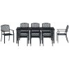 9-delad trädgårdsmatgrupp i anthracite-stål vidaXL 200 x 80 x 73 cm – miniatyr 6