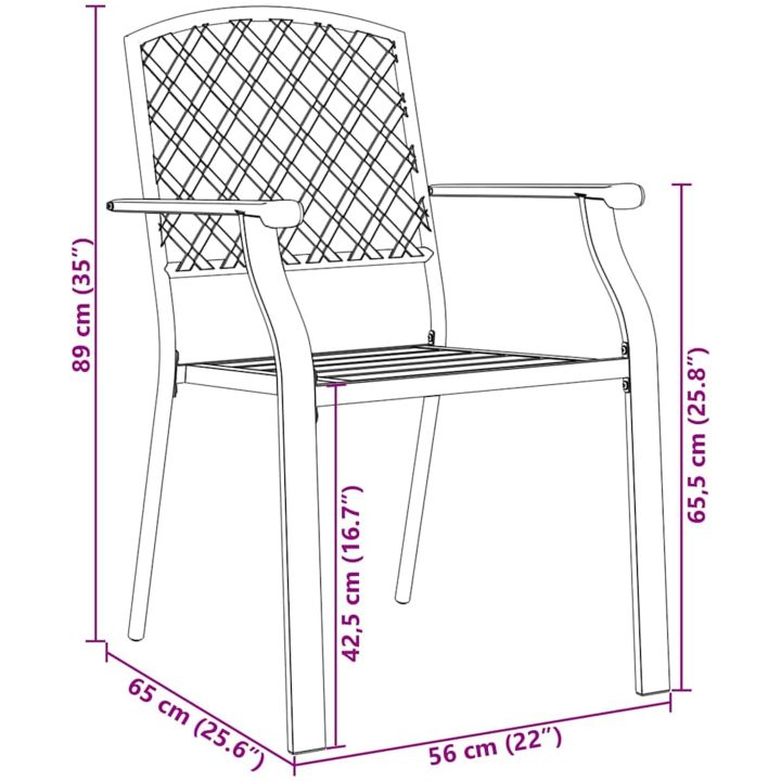 9-delad trädgårdsmatgrupp i anthracite-stål vidaXL 200 x 80 x 73 cm – bild 8