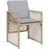 9-delad Trädgårdsmatgrupp med Kuddar Beige Poly Rattan vidaXL Stor – miniatyr 5