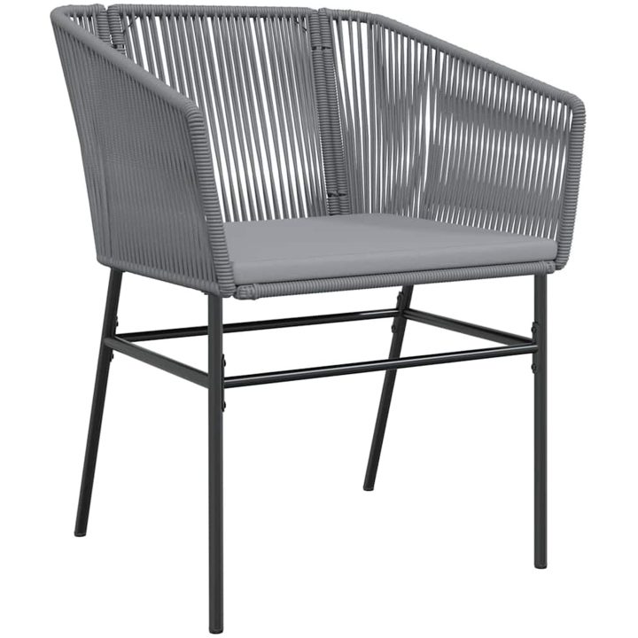 9-delad trädgårdsmatgrupp med kuddar i grå poly rattan. vidaXL 200 x 80 x 73 cm – bild 5