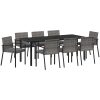 9-delad Trädgårdsmatsuppsättning Grå Poly Rattan vidaXL 200 x 80 x 73 cm – miniatyr 2