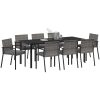 9-delad Trädgårdsmatsuppsättning Grå Poly Rattan vidaXL 200 x 80 x 73 cm – miniatyr 3