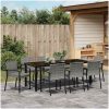 9-delad Trädgårdsmatsuppsättning Grå Poly Rattan vidaXL 200 x 80 x 73 cm – miniatyr 4