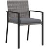 9-delad Trädgårdsmatsuppsättning Grå Poly Rattan vidaXL 200 x 80 x 73 cm – miniatyr 5