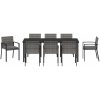 9-delad Trädgårdsmatsuppsättning Grå Poly Rattan vidaXL 200 x 80 x 73 cm – miniatyr 6