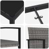 9-delad Trädgårdsmatsuppsättning Grå Poly Rattan vidaXL 200 x 80 x 73 cm – miniatyr 7