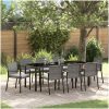 9-delad Trädgårdsmatsuppsättning Grå Poly Rattan vidaXL 200 x 80 x 73 cm – miniatyr 1