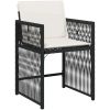 9-delad trädgårdsmöbelset med kuddar i svart polyrotting vidaXL 200 x 80 x 73 cm – miniatyr 5