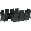 9-delad Trädgårdsmöbelset Svart Poly Rattan vidaXL 200 x 80 x 73 cm – miniatyr 2