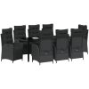 9-delad Trädgårdsmöbelset Svart Poly Rattan vidaXL 200 x 80 x 73 cm – miniatyr 3