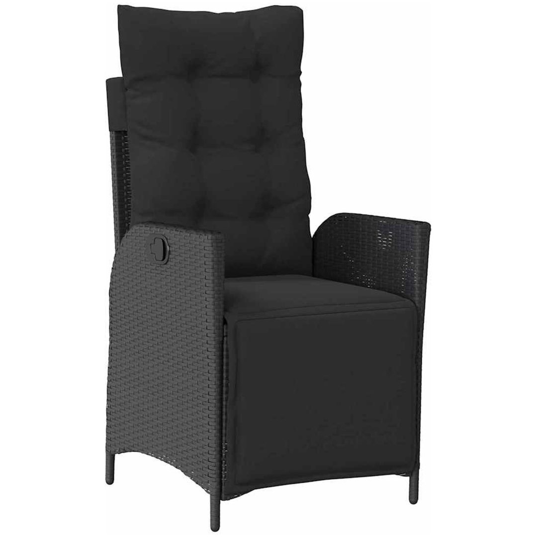 9-delad Trädgårdsmöbelset Svart Poly Rattan vidaXL 200 x 80 x 73 cm – bild 5