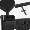 9-delad Trädgårdsmöbelset Svart Poly Rattan vidaXL 200 x 80 x 73 cm – miniatyr 7