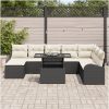 9-delad trädgårdsofa med kuddar svart poly rattan vidaXL Stor – miniatyr 3