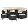 9-delad Trädgårdsofa Set med Kuddar Svart Poly Rattan Akacia vidaXL 5 - Sits – miniatyr 2