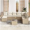 9-delad trädgårdsoffセット med kuddar brun poly rattan vidaXL 288,5 x 178,5 x 85 cm – miniatyr 3