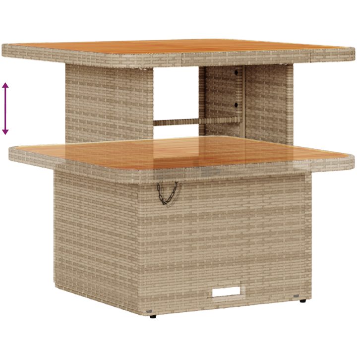 9-delad trädgårdsoff Set med dynor Beige poly rotting akacia vidaXL Stor – bild 8