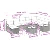 9-delad trädgårdsoff-set med kuddar ljusgrå poly rotting vidaXL Stor – miniatyr 11