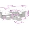 9-delad trädgårdsoffagrupp med kuddar beige poly rattan akacia vidaXL 4 - Delat set – miniatyr 12