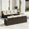 9-delad trädgårdsoffasats med kuddar brun poly rattan vidaXL 55 x 55 x 37 cm – miniatyr 1