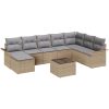 9-delad trädgårdsoffaset med kuddar av svart poly rattan vidaXL 55 x 55 x 37 cm – miniatyr 2