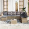 9-delad trädgårdsoffaset med kuddar av svart poly rattan vidaXL 55 x 55 x 37 cm – miniatyr 3