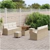 9-delad trädgårdsoffasets med kuddar Beige Polyroting Akacia vidaXL 5 - Delad – miniatyr 3