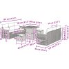 9-delad Trädgårdsoffasett med Kuddar Svart Poly Rattan Akacia vidaXL Medium – miniatyr 12
