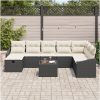 9-delad trädgårdsoffset med kuddar svart poly rattan vidaXL 55 x 62 x 69 cm – miniatyr 3