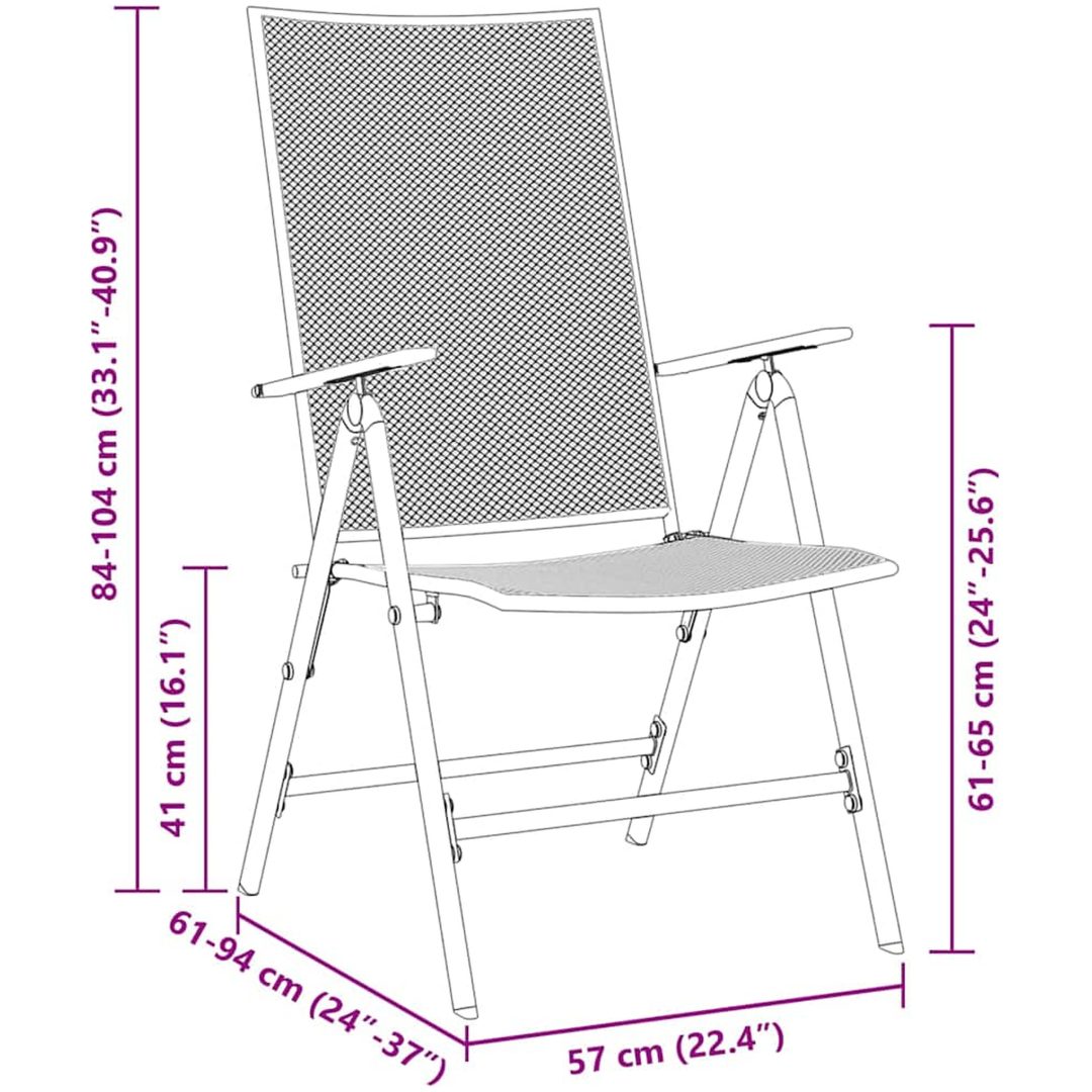 9-delad trädgårdsserveringsset antracit stål vidaXL 200 x 80 x 73 cm – bild 9