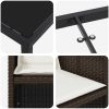 9-delad trädgårdsset med kuddar i brun poly rattan. vidaXL 200 x 80 x 73 cm – miniatyr 8
