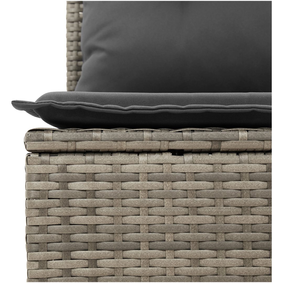 9-delad trädgårdssoffgrupp med kuddar grå poly rattan vidaXL Stor – bild 8