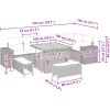 9-delad Utegrupp med Kuddar Beige Poly Rattan Akacia vidaXL Stor – miniatyr 9