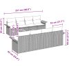 9-delade trädgårdsoffaset med kuddar grå poly rattan akacia vidaXL 55 x 55 x 37 cm – miniatyr 8