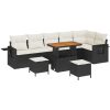 9 Delar Soffset med kuddar - Svart polyrotting med akacia vidaXL 4 - Sits – miniatyr 2