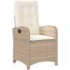 9 delar trädgårds dining set med kuddar beige poly rattan vidaXL 200 x 80 x 73 cm – miniatyr 5