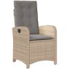 9 delar Trädgårds matset med kuddar Beige Poly Rattan vidaXL 200 x 80 x 73 cm – miniatyr 5